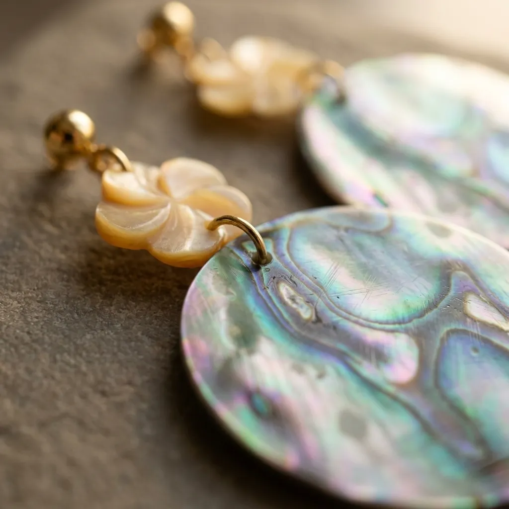 NZ Abalone Shell Flower Drop (AS01)