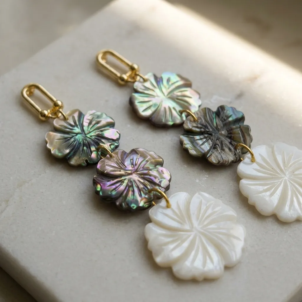 Iridescent Bloom White Drop  (AS05)