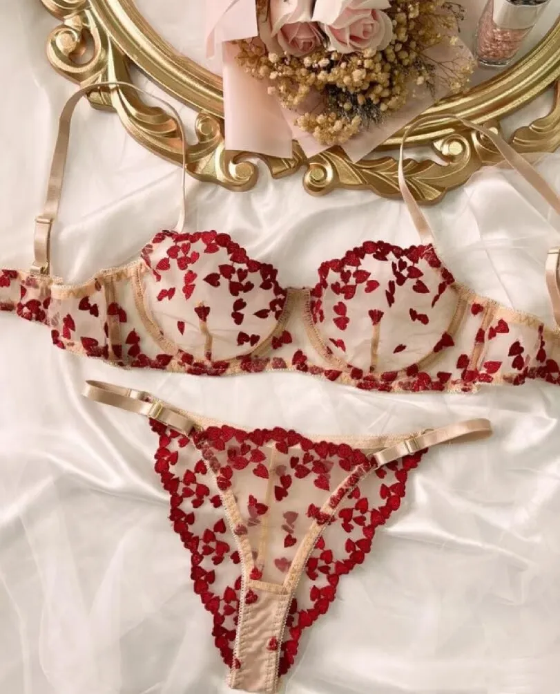 Women Sheer Underwear And Bra Set Hot Nightwear