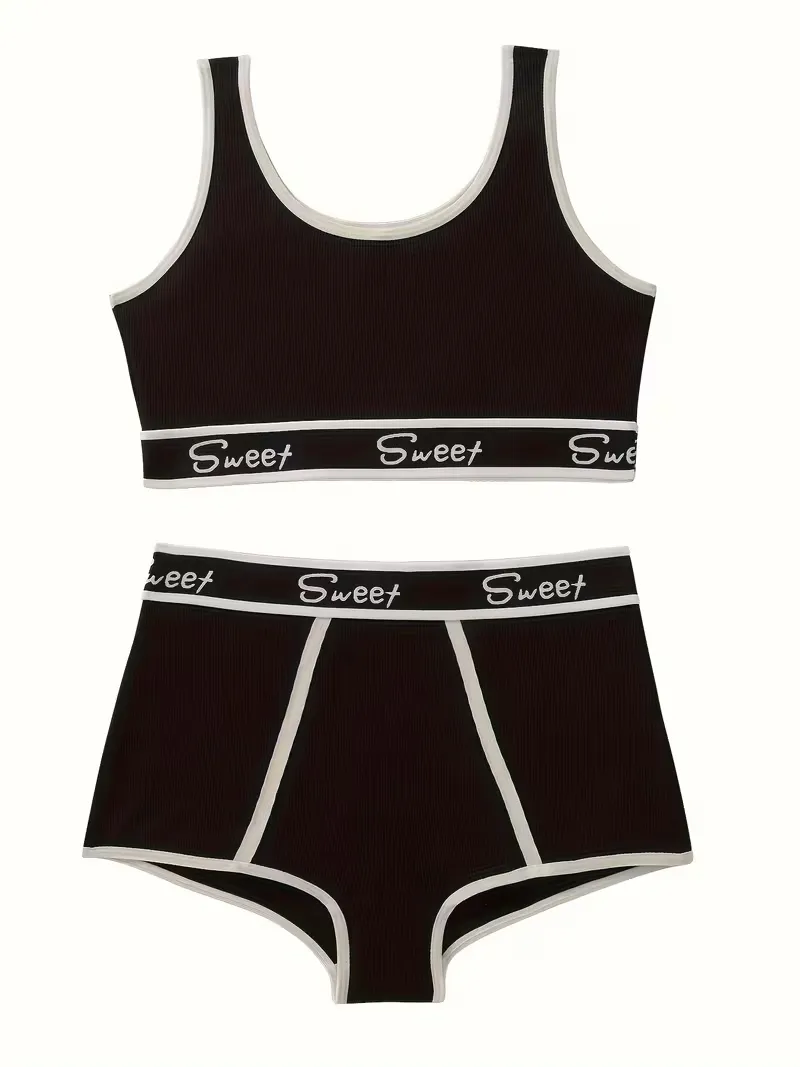 Sport Set Cotton  Bra and Boxer Briefs
