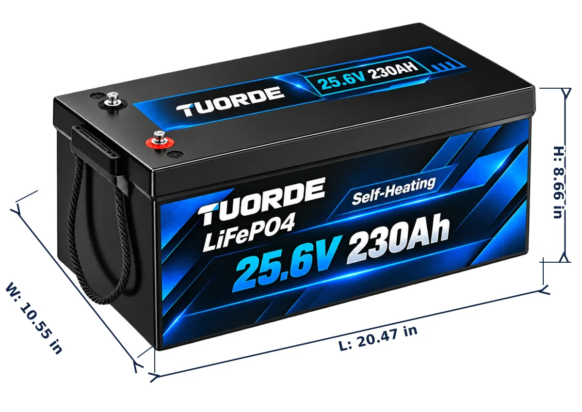 24V 230Ah Self-Heating LiFePO4 Lead-Acid Replacement Battery