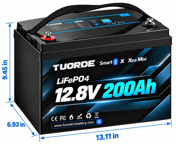 12V 200Ah Xtra Mini Bluetooth LiFePO4 RV Battery