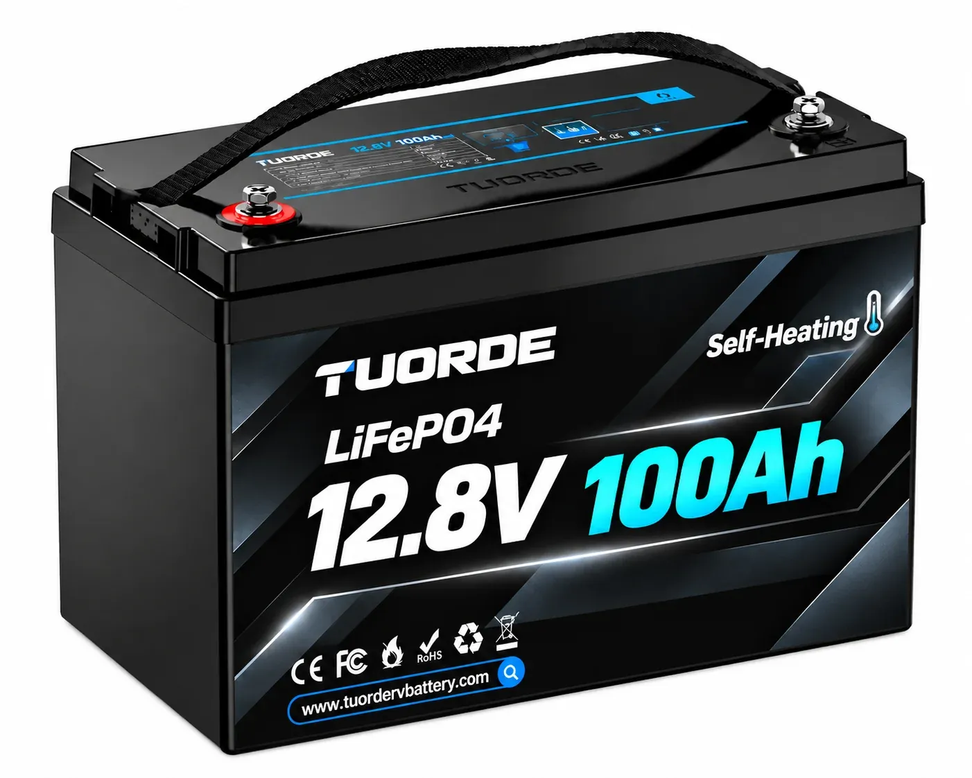 12V 100Ah Group 24 Bluetooth Self-Heating LiFePO4 RV Battery