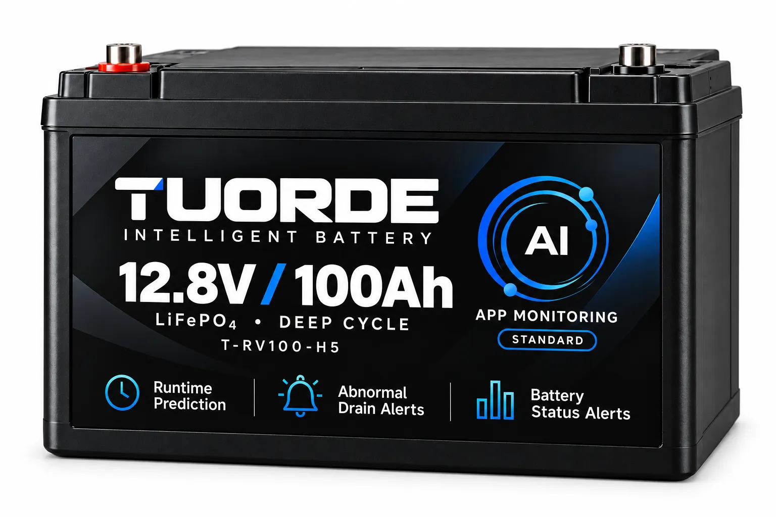 TUORDE 12V 100Ah Smart LiFePO4 RV battery platform