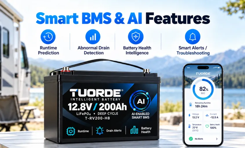 12V 200Ah H8 Smart LiFePO4 RV Battery
