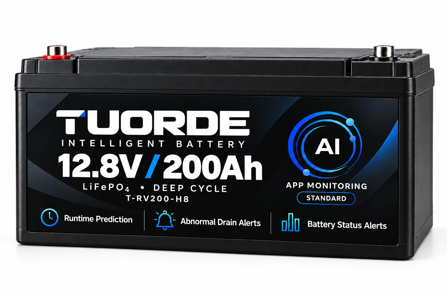 TUORDE 12V 200Ah Smart LiFePO4 RV battery platform