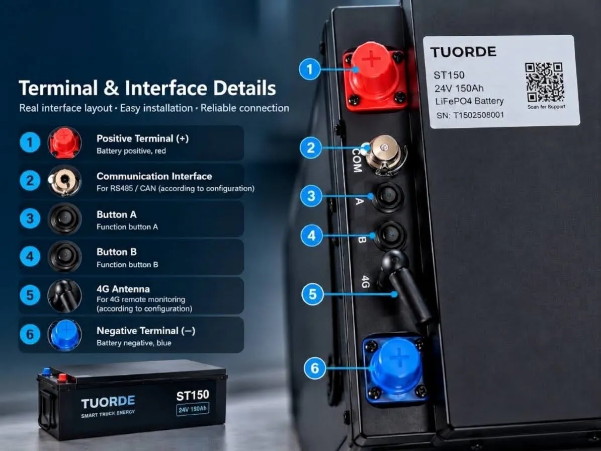 24V 150Ah Smart Truck Battery