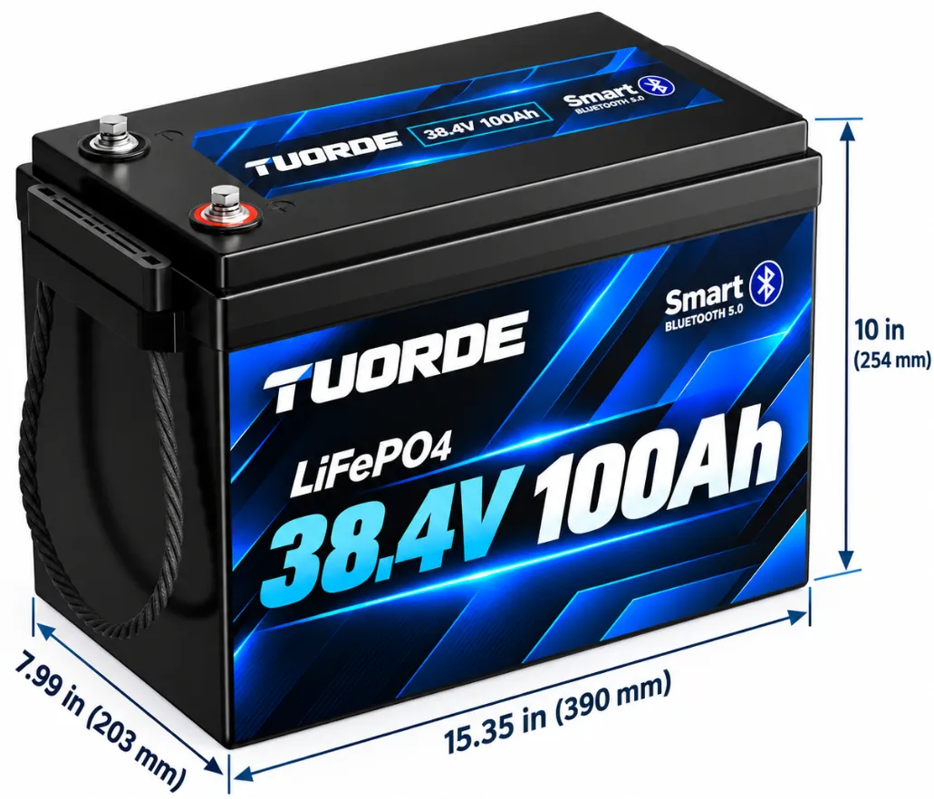 36V 100Ah Bluetooth LiFePO4 Electric Outboard & Trolling Motor Battery