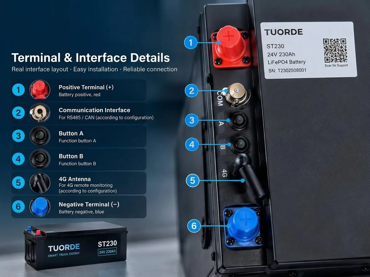 24V 230Ah Smart Truck Battery