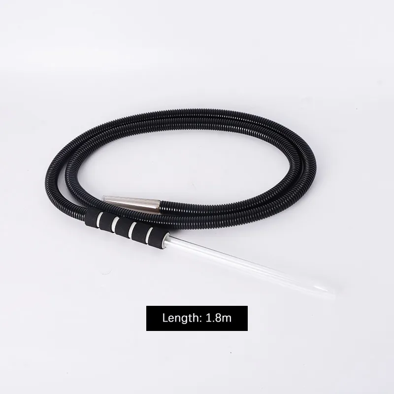 Disposable Hookah Hose with Glass Mouth Tip & Soft Foam Handle – One Time Use Shisha Hose, Polystyrene Polyethylene Material, Lightweight Smoking Accessory Parts