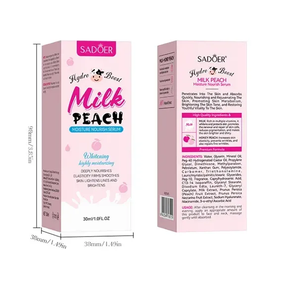 🥛🍑 Sadoer Milk & Fruit Facial Serum – Honey Peach 30ml