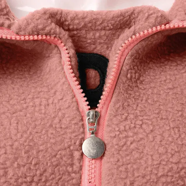 💗 Women’s Pink High-Neck Oversized Fleece Half-Zip Pullover ❄️