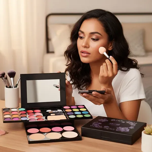 Women's Colorful Beauty Makeup Kit-Womens Beauty Palette Eyeshadow Blush Powder+Mirror