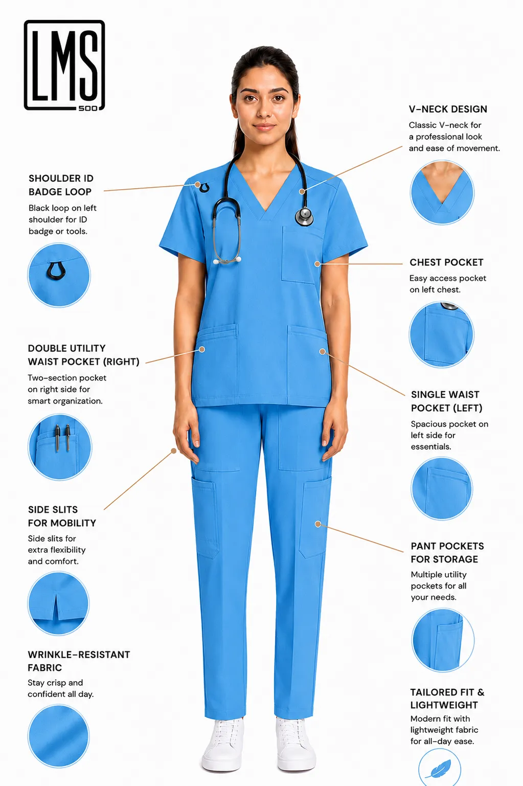 Women's Medical Scrub Set LMS 500