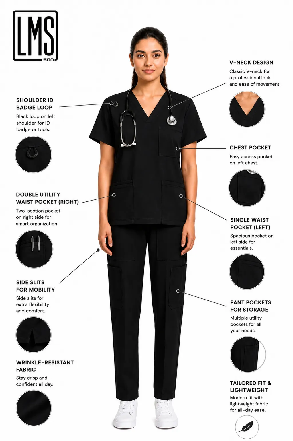 Women's Medical Scrub Set LMS 500