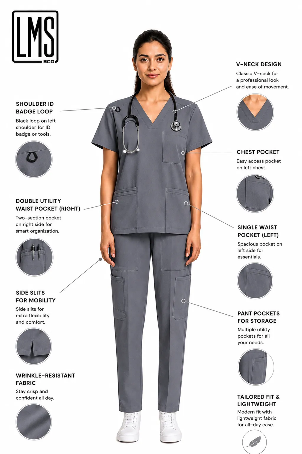 Women's Medical Scrub Set LMS 500