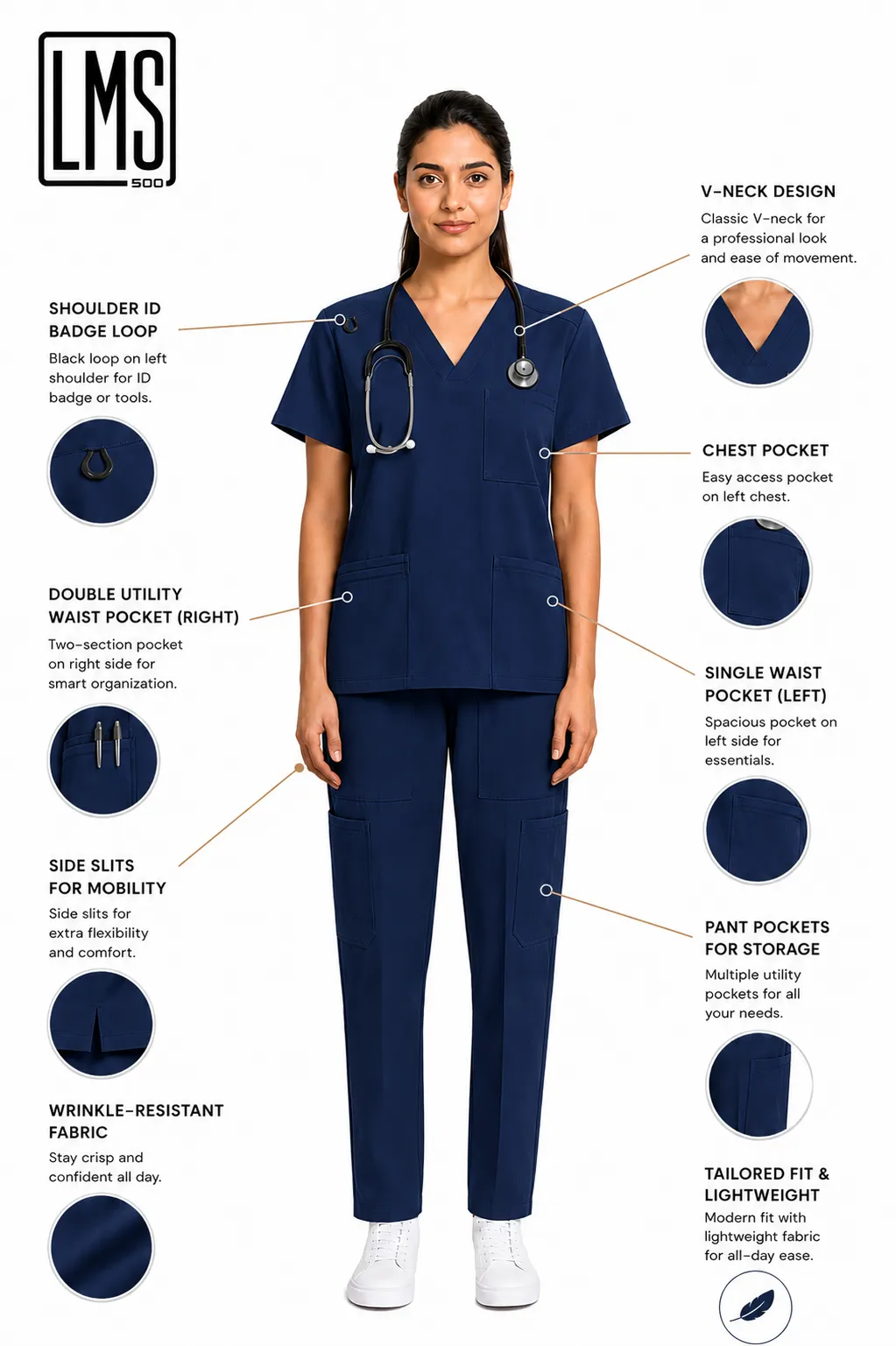Women's Medical Scrub Set LMS 500