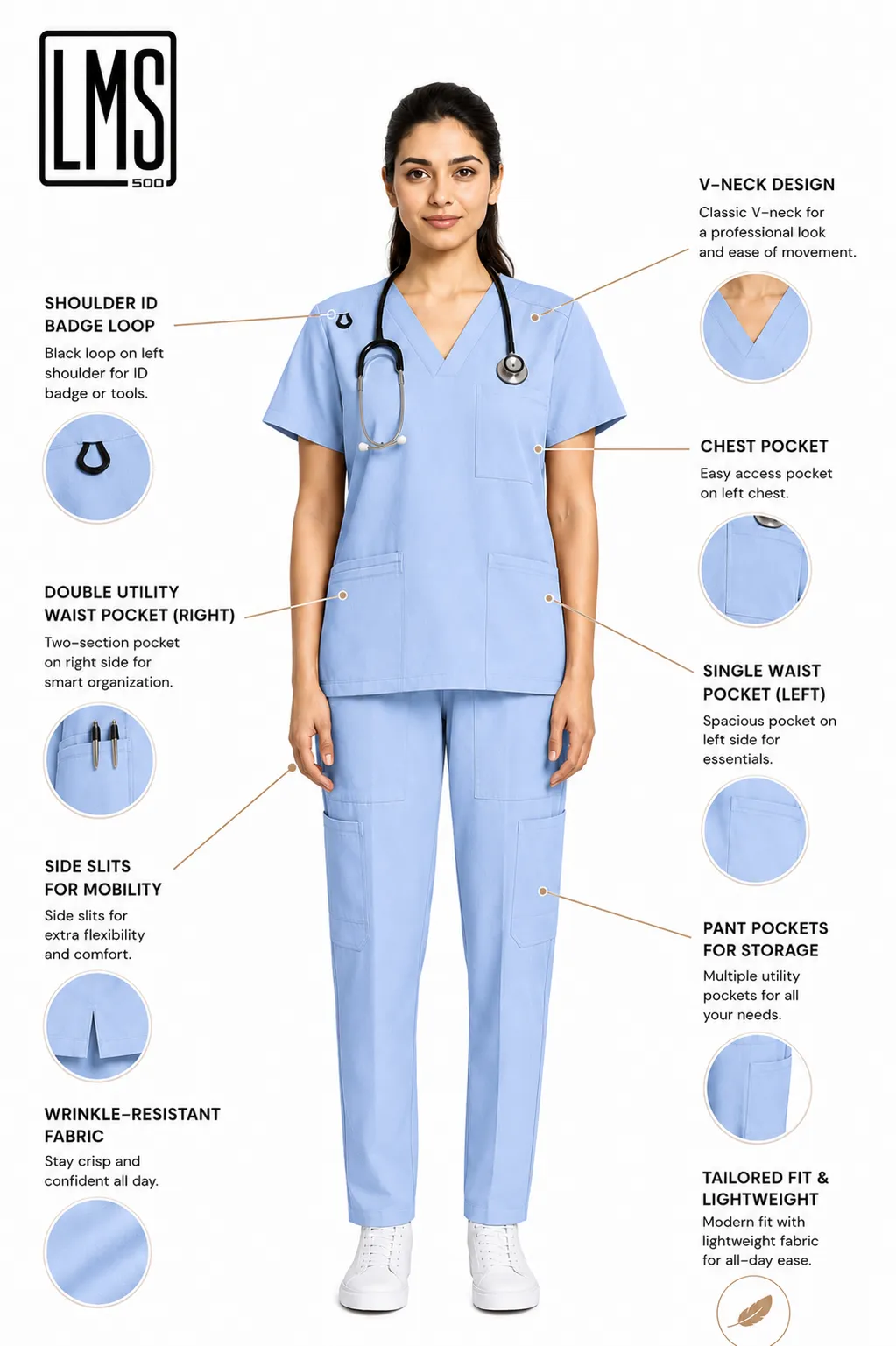 Women's Medical Scrub Set LMS 500
