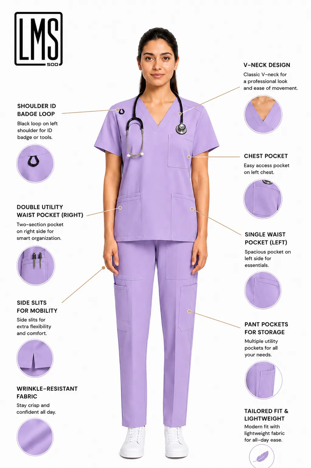 Women's Medical Scrub Set LMS 500