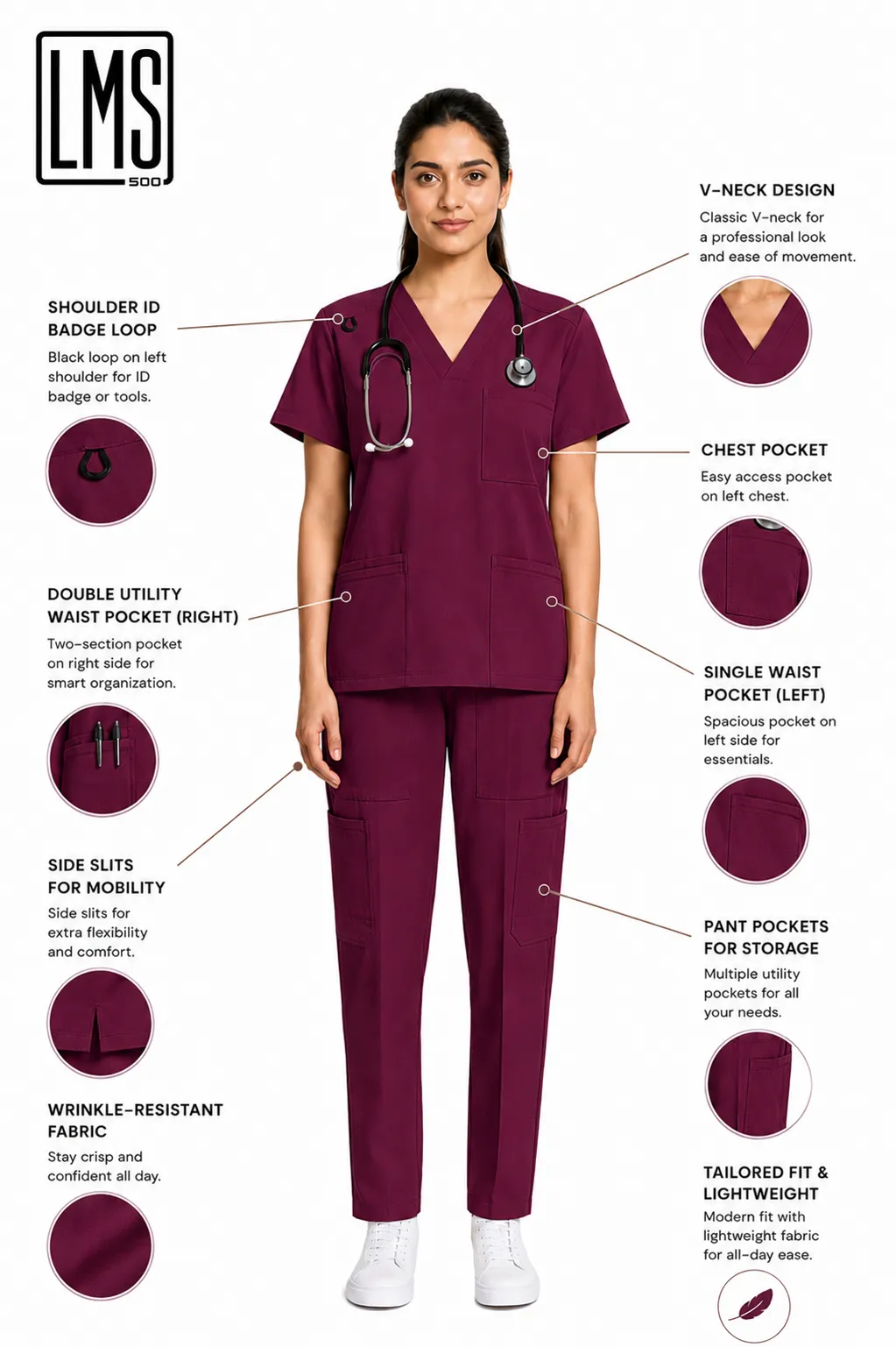 Women's Medical Scrub Set LMS 500