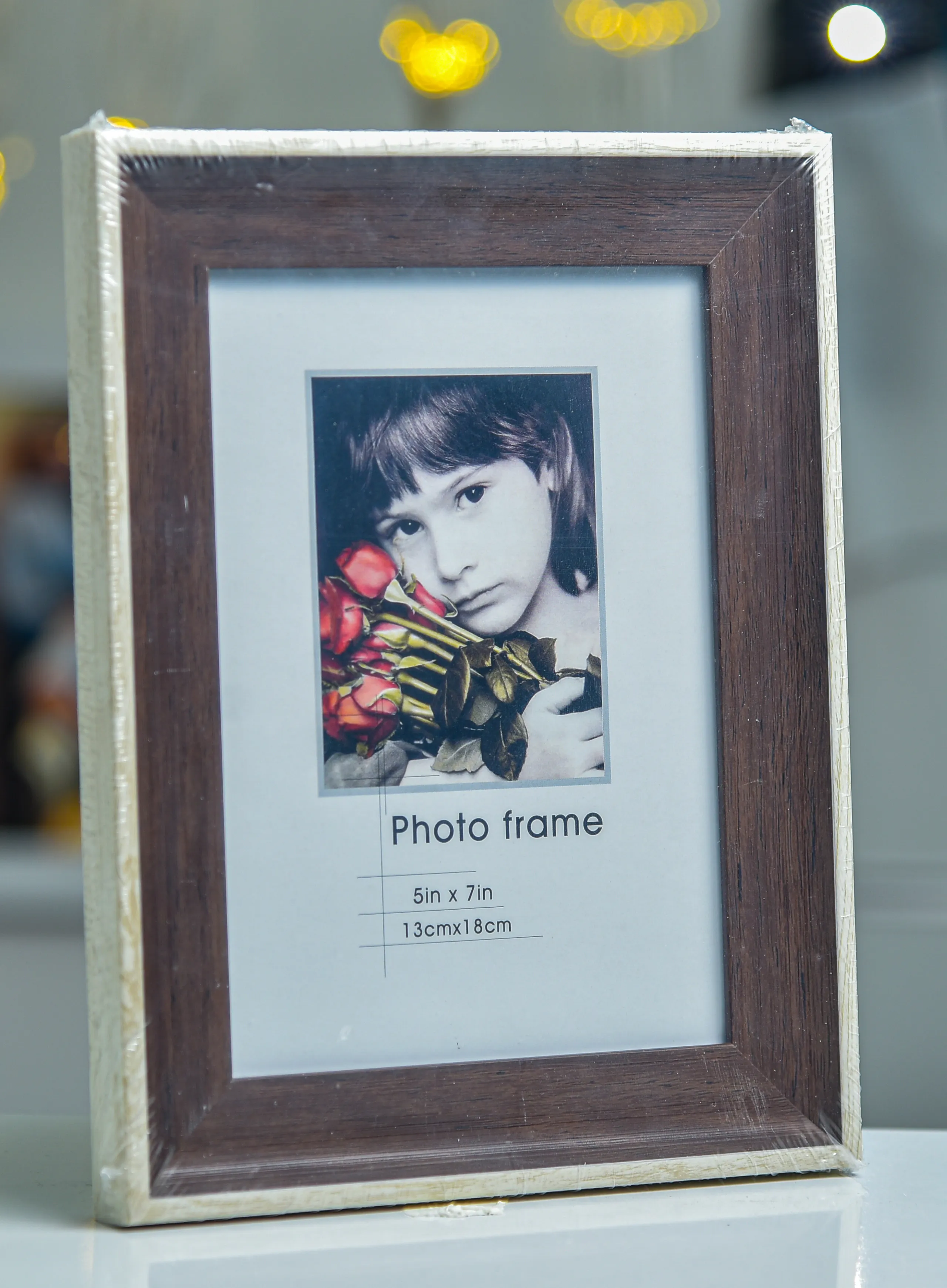 Beautiful White &amp; Brown Photo Frame 5x7 inches