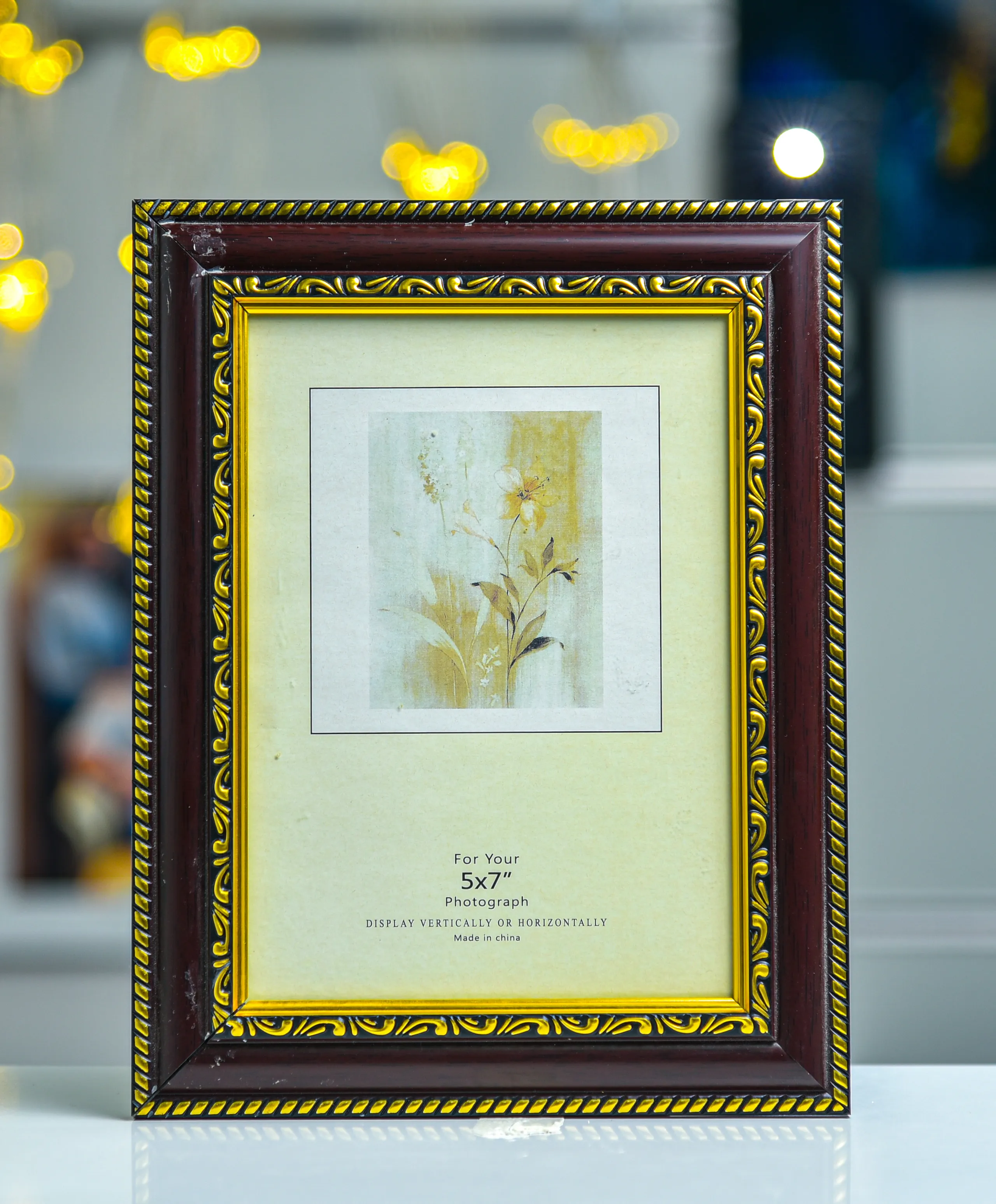 Thumbnail of Golden Border Glass Photo Frame 5x7 inches