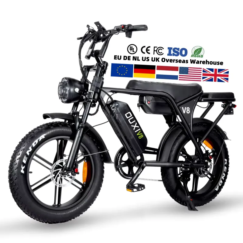 OUXI V8 Electric Fatbike 20 inch Off-Road Retro Cruiser  48V Removable Battery