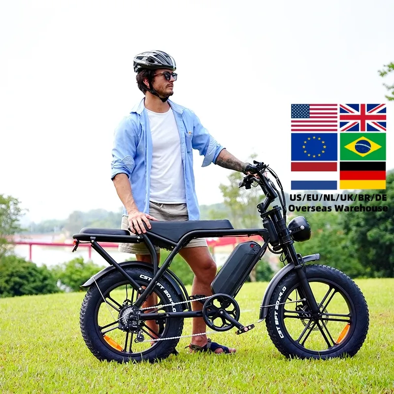 OUXI V8 Electric Fatbike 20 inch Off-Road Retro Cruiser  48V Removable Battery
