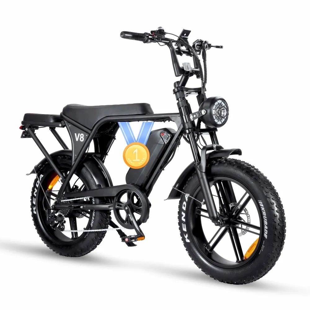 OUXI V8 Electric Fatbike 20 inch Off-Road Retro Cruiser  48V Removable Battery