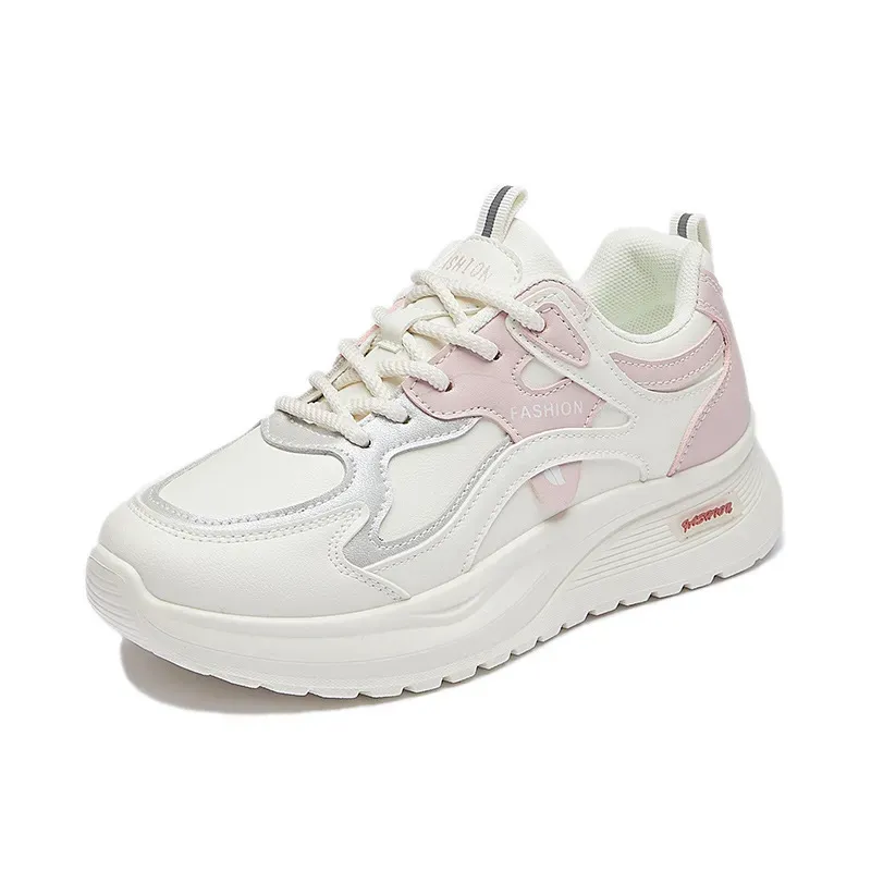 Color Block Design Lace-Up Gym Sports Running Lightweight Sneakers