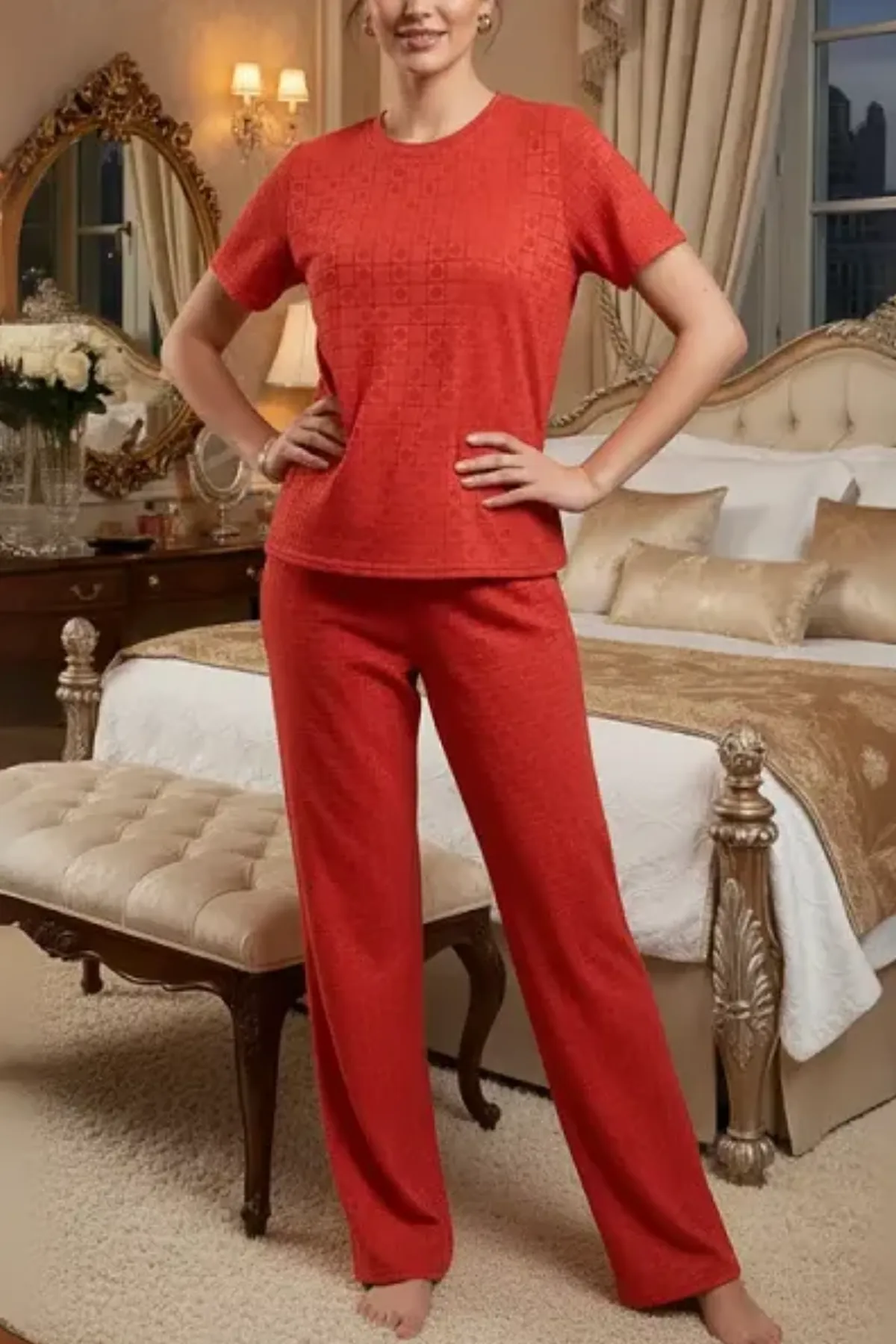 Women 2 Piece Pajama Set Women Sleepwear Set Girls 2 Pcs Loungewear Girls Sleep Set Top And Bottom