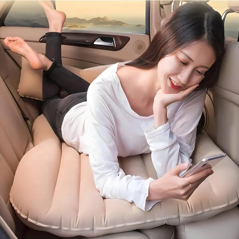 Car Inflatable Mattress with 2 Pillows Portable Travel Air Bed With Pump