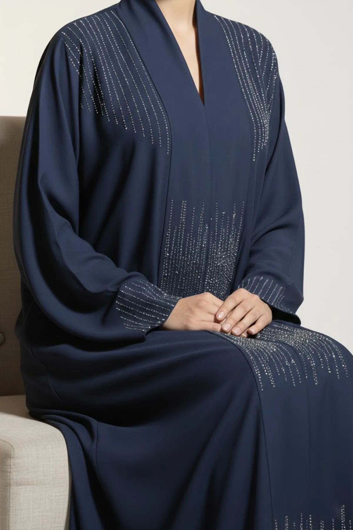 Modern Elegant Brown Abaya Premium Modest Fashion For Women Rhinestone Decorated Muslim Abaya