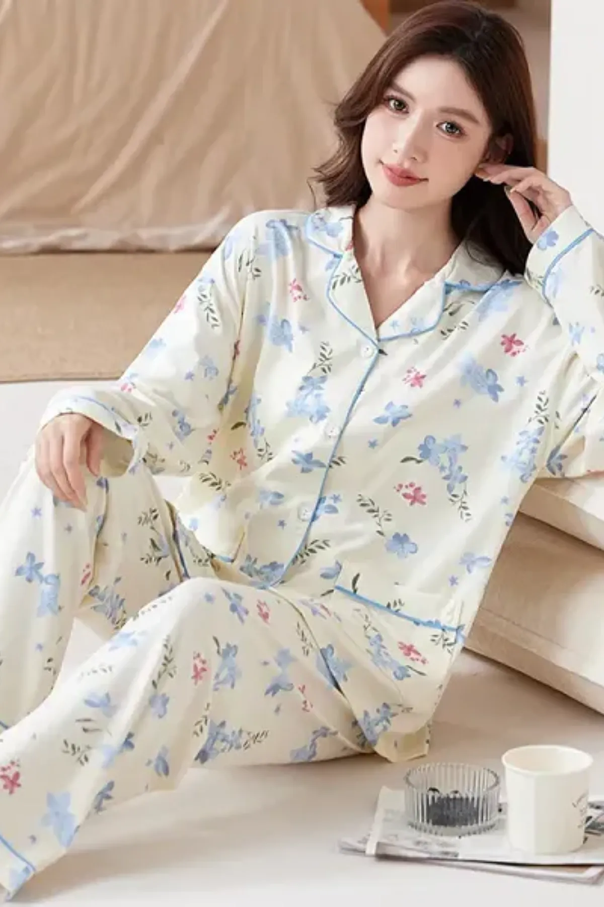 Girl's Pajama Set Breathable Fabric Women's Wear Lounge Pajama Set