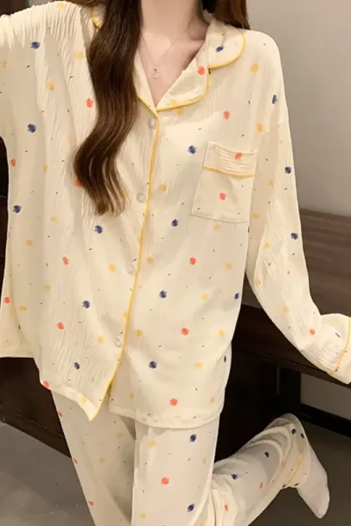 Women's Two Pieces Pajama Set Lounge Girls Wear Pajama Sleepwear Set