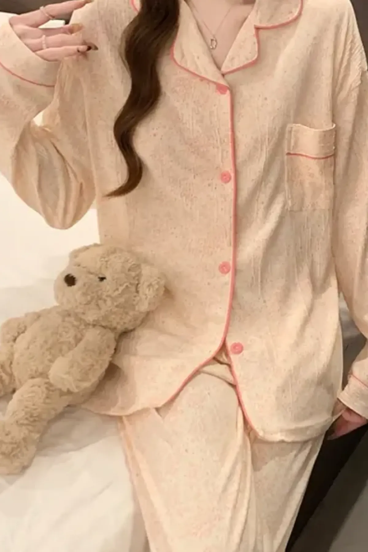 Two Pieces Women's Pajama Set Comportable Relax Girls Wear Pajama