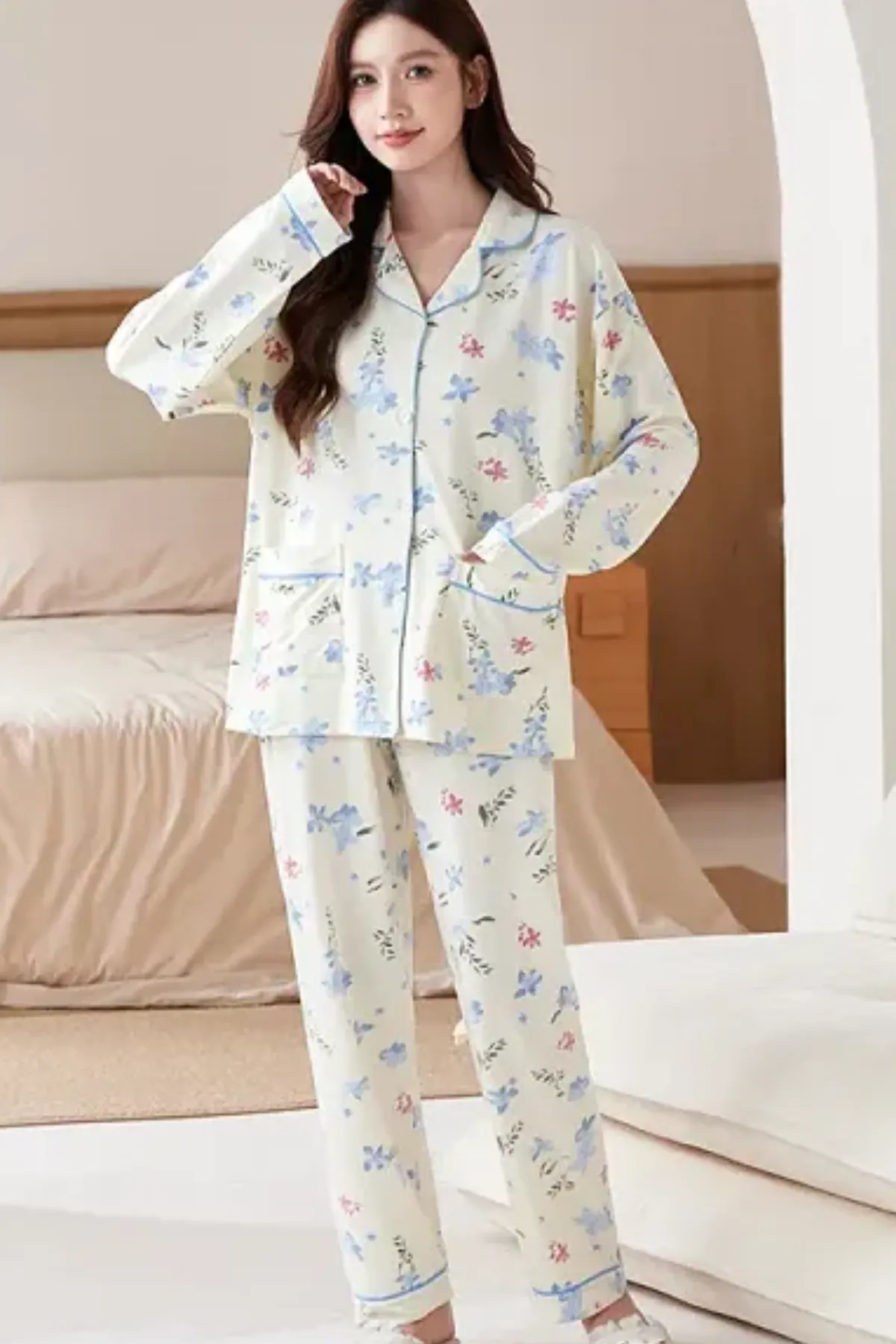 Girl's Pajama Set Breathable Fabric Women's Wear Lounge Pajama Set