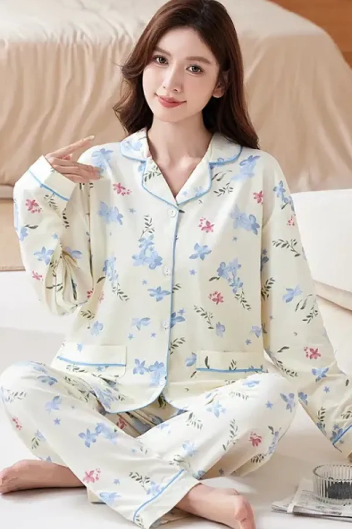 Girl's Pajama Set Breathable Fabric Women's Wear Lounge Pajama Set