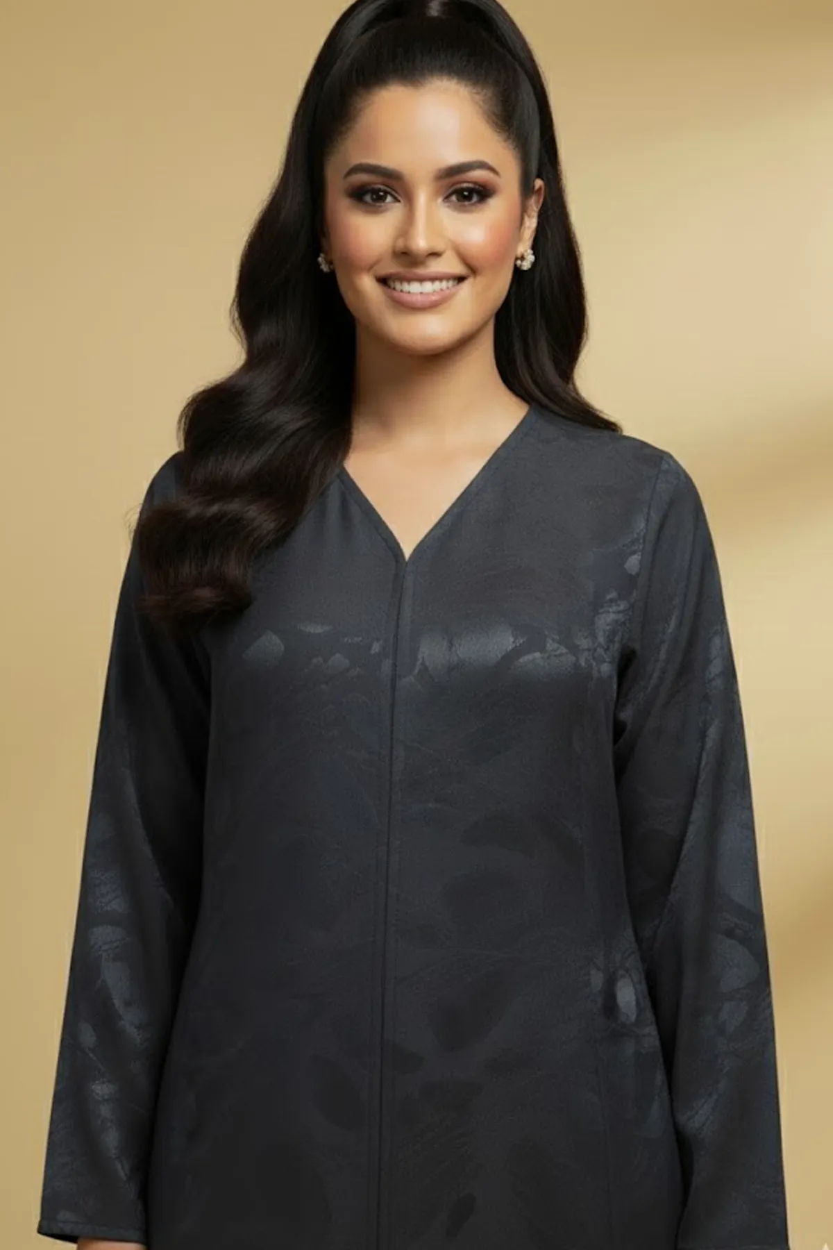 Women Abaya Arabic Style Abaya Long Sleeves Girls Abaya Button Closure Floral Abaya