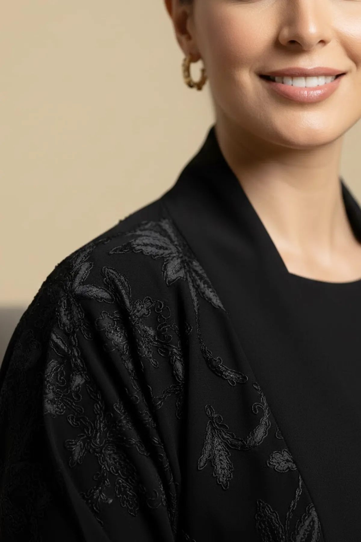 2 Pieces Premium Black Abaya With Inner Set Elegant Modest Wear For Formal Occasions Muslim Dress