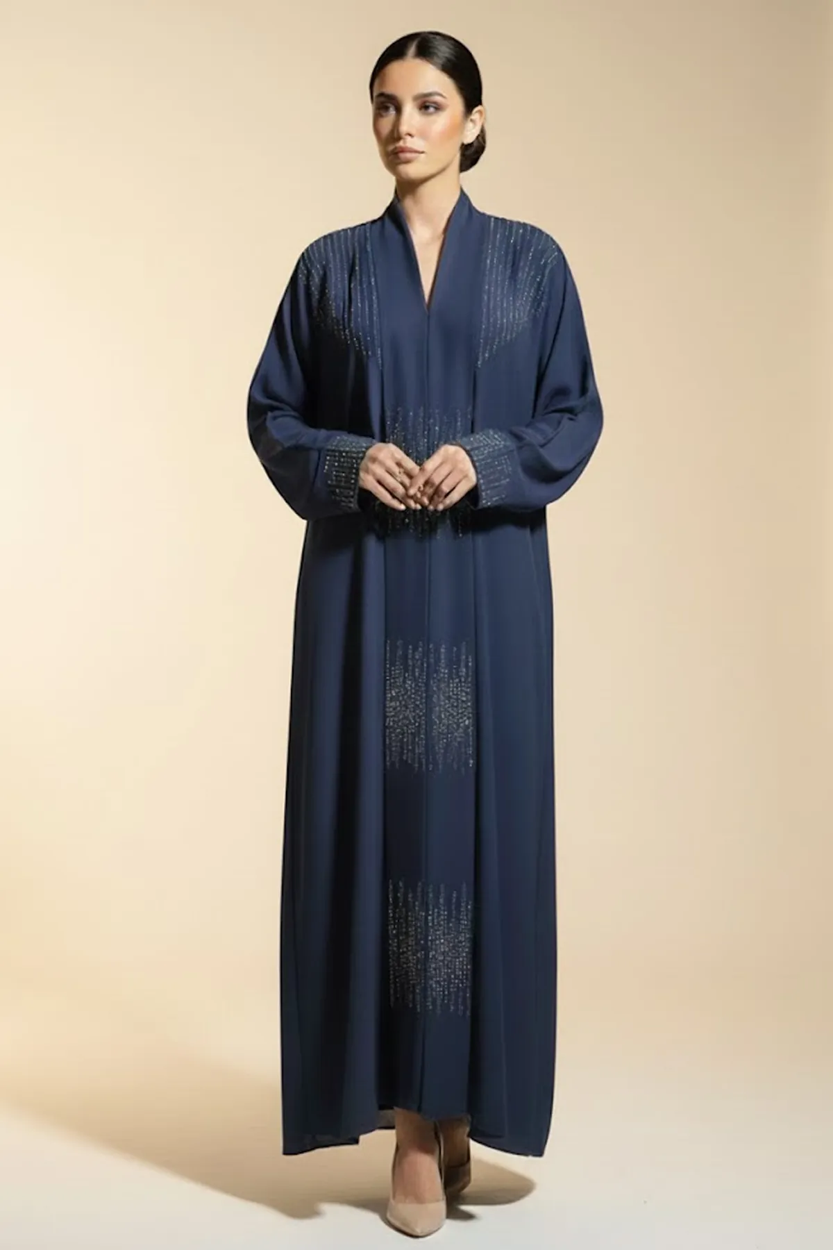 Modern Elegant Brown Abaya Premium Modest Fashion For Women Rhinestone Decorated Muslim Abaya