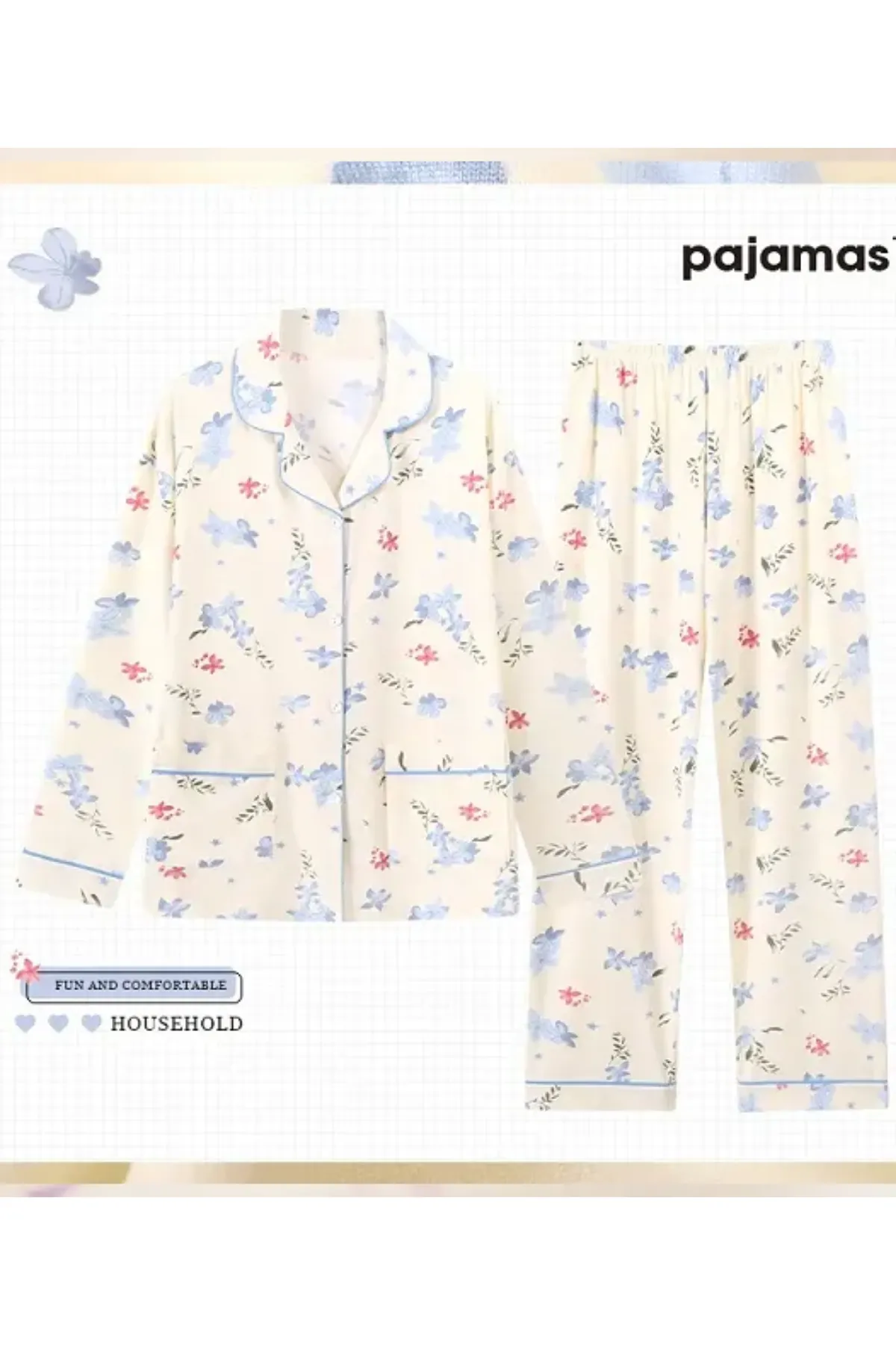 Girl's Pajama Set Breathable Fabric Women's Wear Lounge Pajama Set