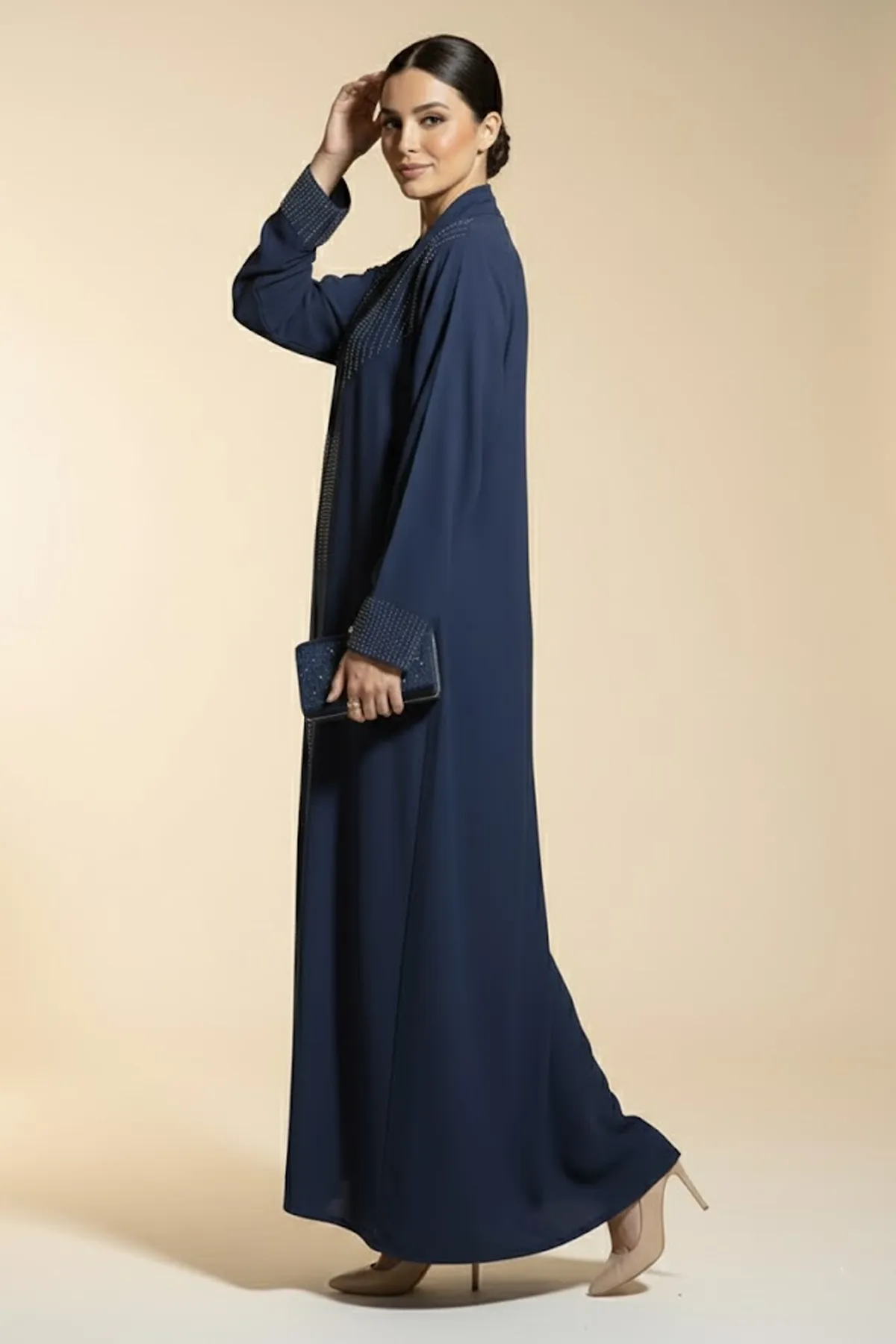 Modern Elegant Brown Abaya Premium Modest Fashion For Women Rhinestone Decorated Muslim Abaya