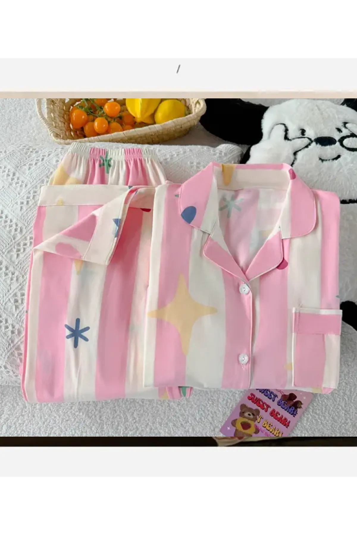 Cozy Women's Pajama Set With Fun Prints Two Pieces Girl's Pajama Set