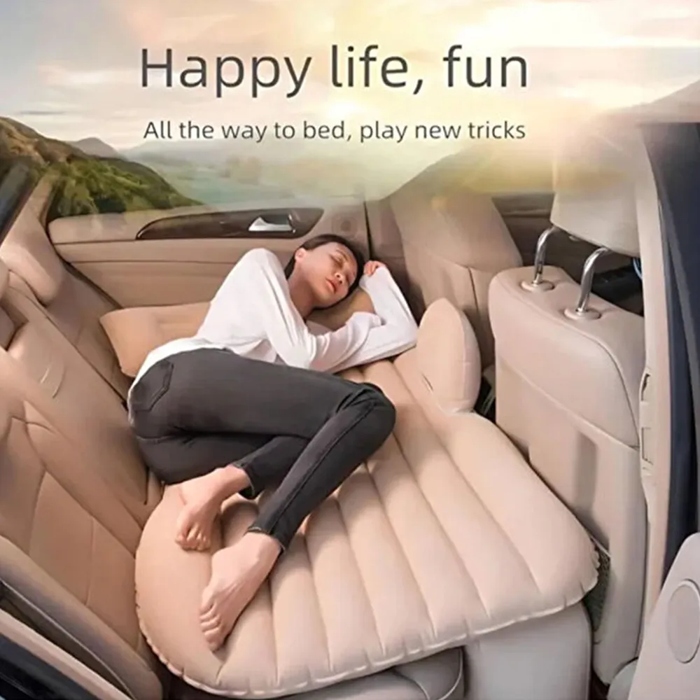 Car Inflatable Mattress with 2 Pillows Portable Travel Air Bed With Pump