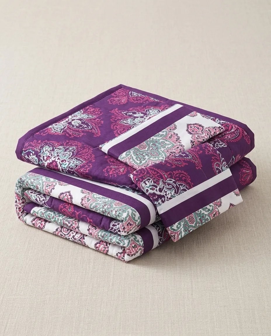 Purple Mandala Single Bedsheet Set With 1 Pillow Cover – 140x230cm