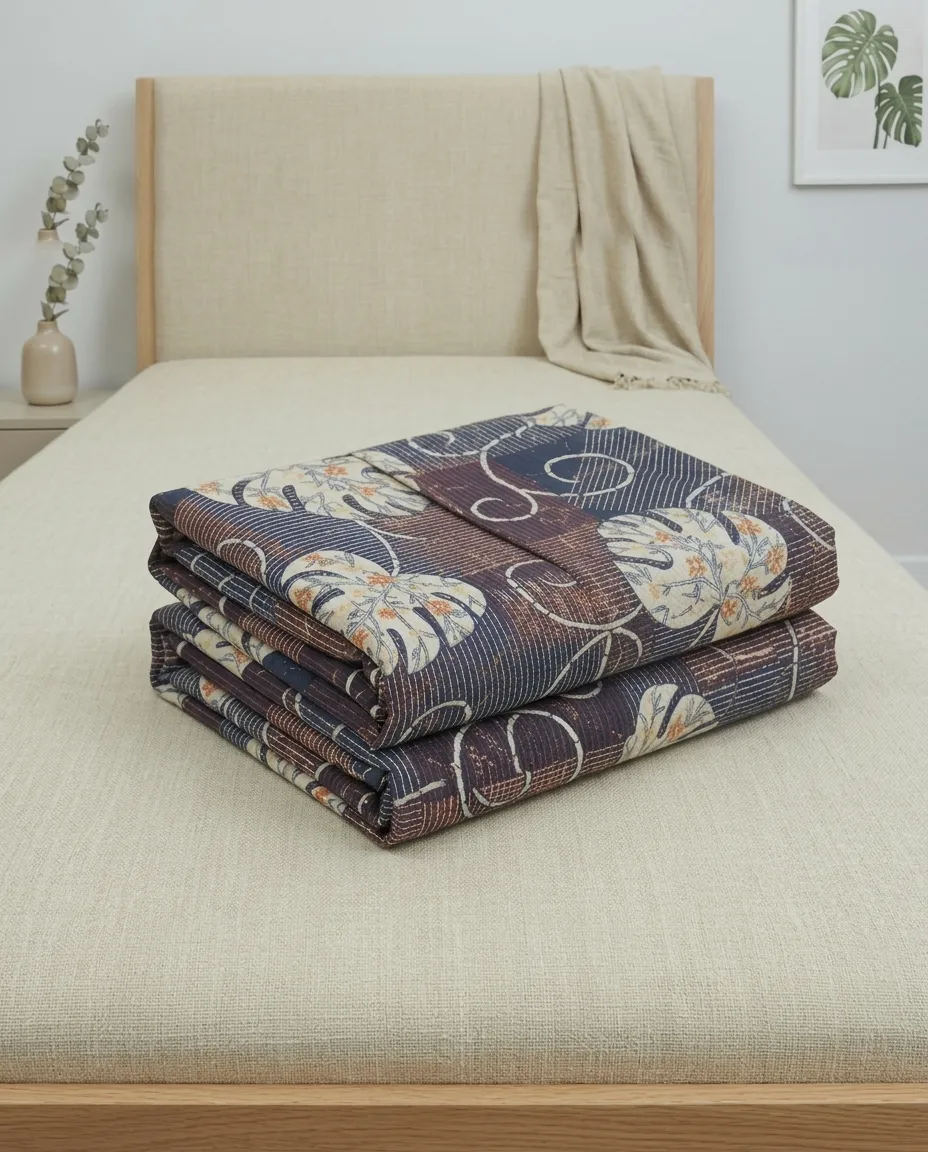 Zipper Closure Single Bedsheet With Floral Matching Pillow – 100x200