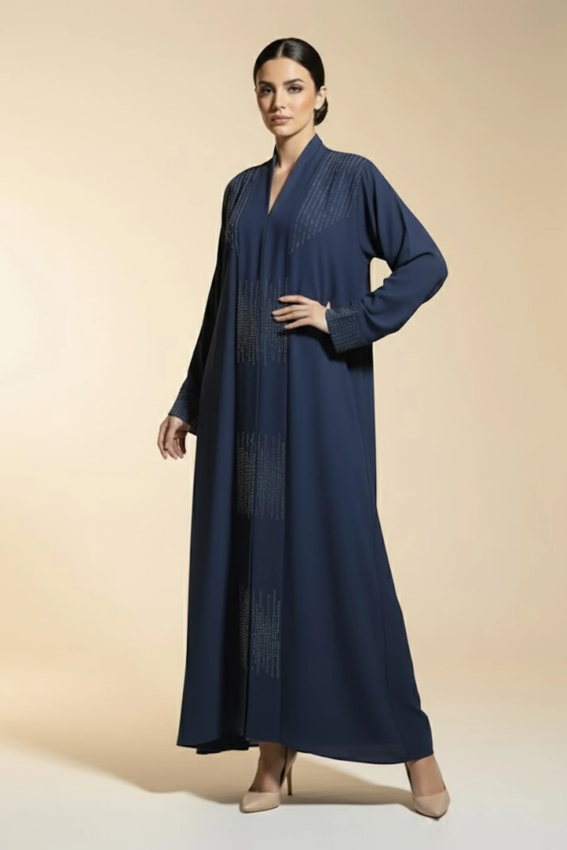 Modern Elegant Brown Abaya Premium Modest Fashion For Women Rhinestone Decorated Muslim Abaya