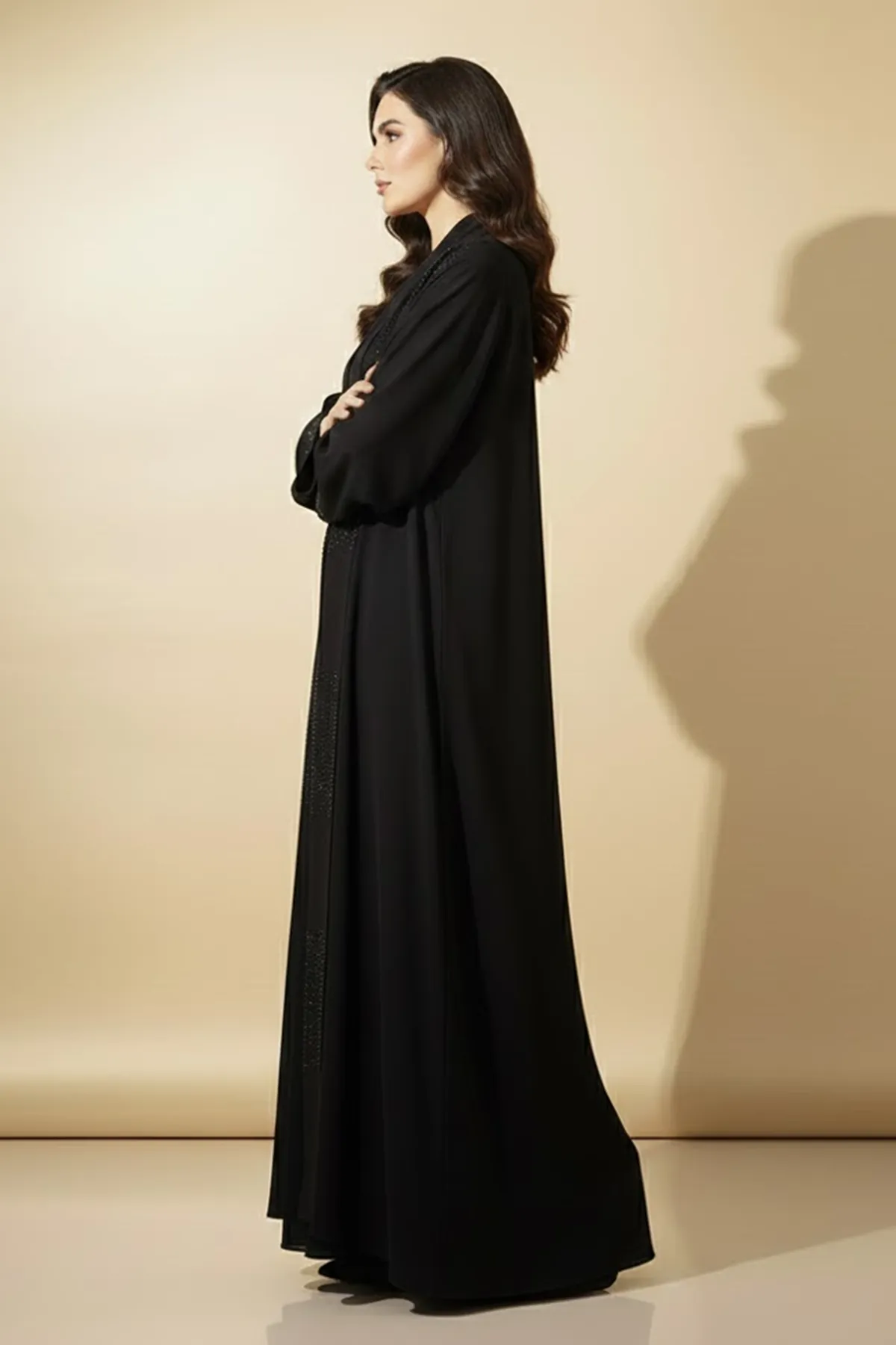 Modern Elegant Brown Abaya Premium Modest Fashion For Women Rhinestone Decorated Muslim Abaya