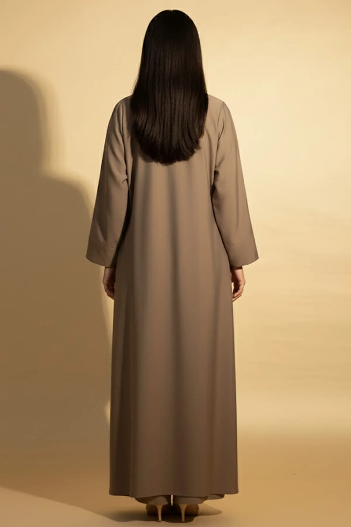 Elegant Embroidered 2 Piece Abaya Set For Women Muslim Wear Arabic Open Abaya With Inner Dress